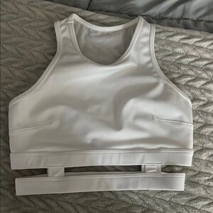 #14 White Sports Bra with Cutout Design